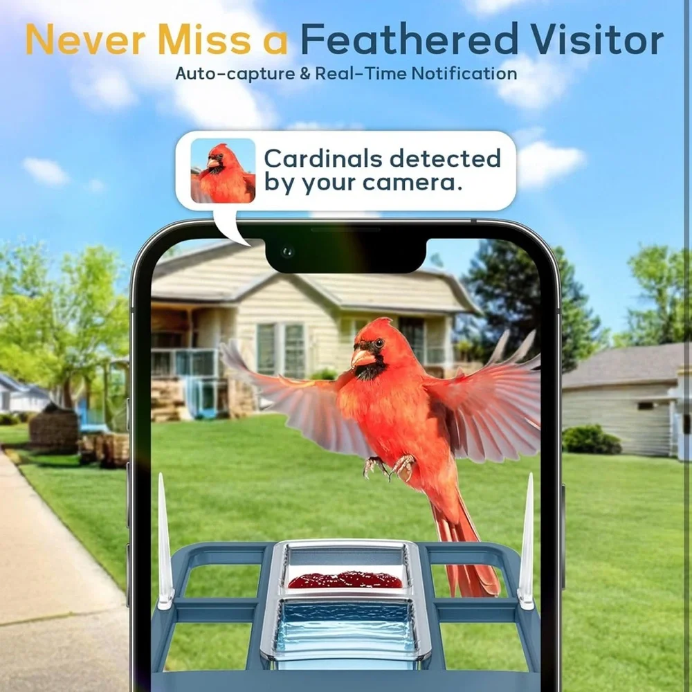 Bird Feeder with Camera, WiFi Outdoor Smart Bird Feeder Camera